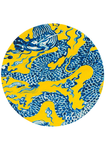Vloerkleed GAN Blue China Yellow