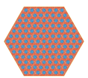 Laagpolig vloerkleed Moooi Carpets Hexagon Red Blue