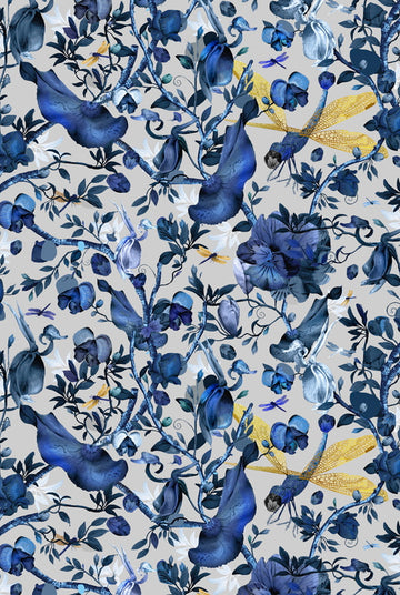 Laagpolig vloerkleed Moooi Carpets Biophilla Blue Grey