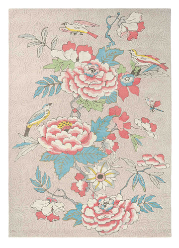 Laagpolig vloerkleed Wedgwood Paeonia Coral 37902