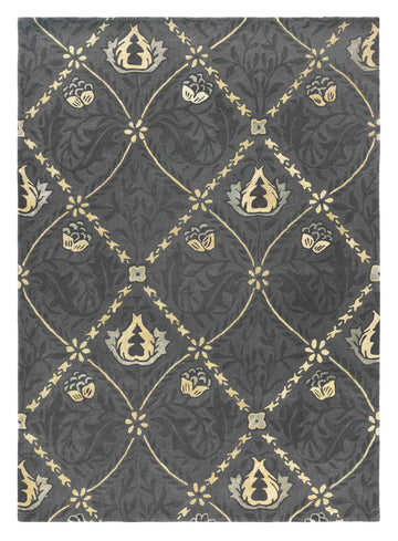 Laagpolig vloerkleed Morris & Co Pure Trellis Black Ink 29105