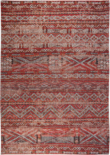 Laagpolig vloerkleed Louis de Poortere 9115 Antiquarian Kelim Fez Red