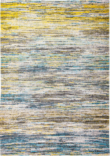 Laagpolig vloerkleed Louis de Poortere 8873 Sari Blue Yellow Mix