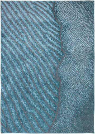 Laagpolig vloerkleed Louis de Poortere 9132 Waves Shores Blue Nile