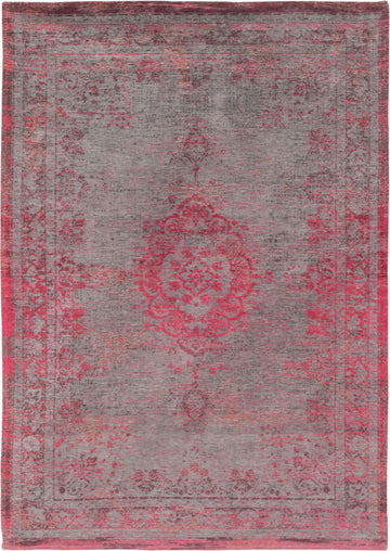 Vintage vloerkleed Louis de Poortere 8261 Fading World Medallion Pink Flash