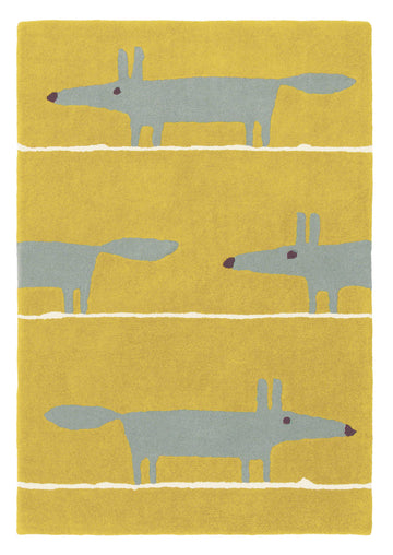 Laagpolig vloerkleed Scion Mr Fox Mustard 25306