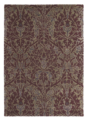Laagpolig vloerkleed Morris & Co Autumn Flowers Plum 27500