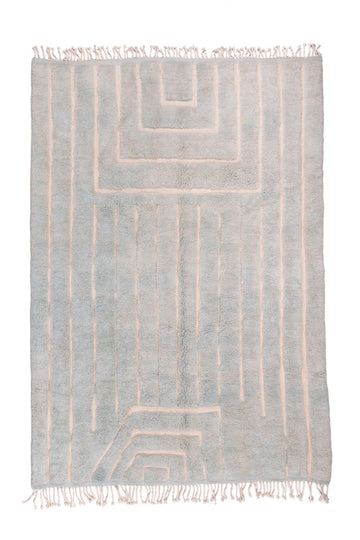 Berber Beni Mrirt Inlaid Lines Mel 008 Vloerkledenwinkel