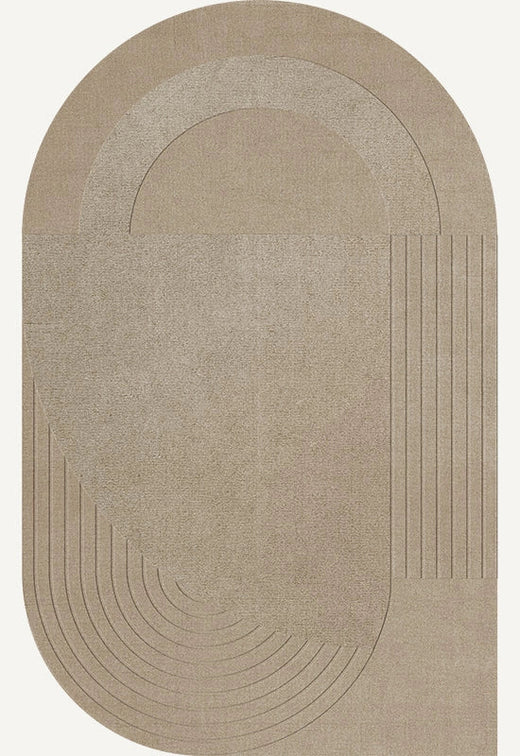 Vloerkleed Layered Circular Wool Rug Sand