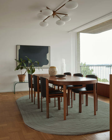 Vloerkleed Layerd Circular Wool Rug Sage