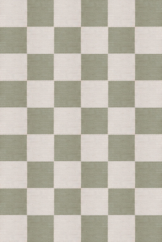 Vloerkleed Layered Chess Wool Rug Sage