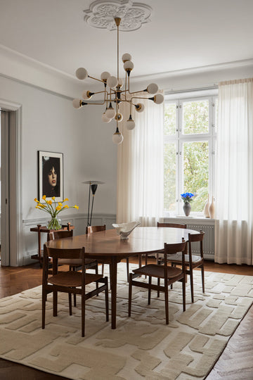 Vloerkleed Layered Stig Lindberg Gunnel Bone White Wool Rug