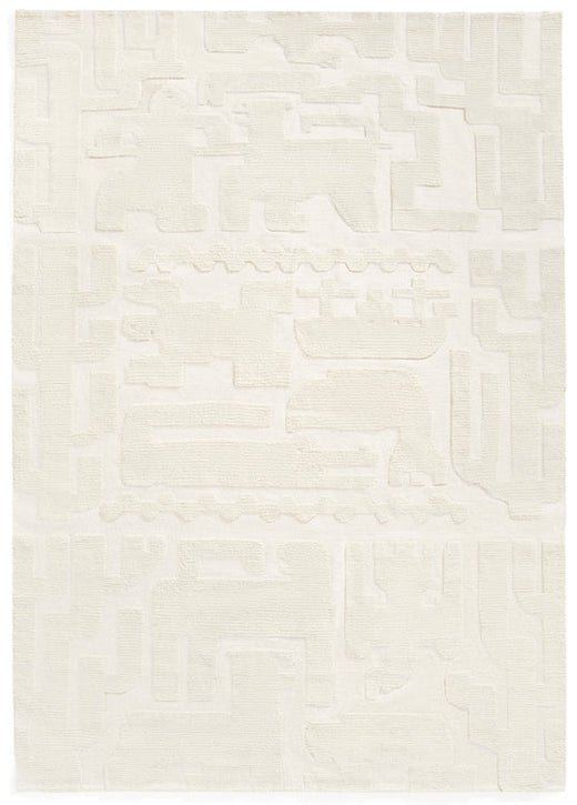 Vloerkleed Layered Stig Lindberg Gunnel Bone White Wool Rug