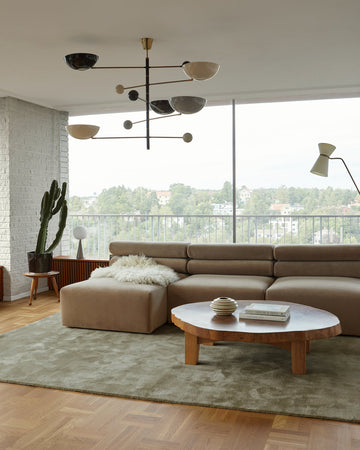 Vloerkleed Layered Solid Recycled Rug Olive