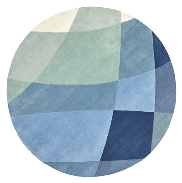Rond vloerkleed Rhythmic Tides Indigo Round (staal)