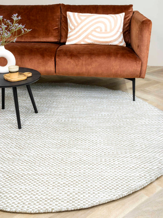Vloerkleed MOMO Rugs Vaasa Camel White Rond