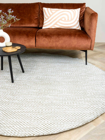 Vloerkleed MOMO Rugs Vaasa Camel White Rond