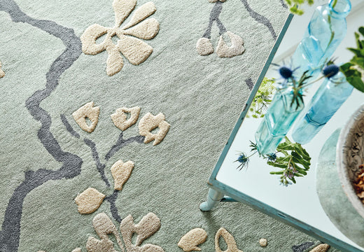 Laagpolig vloerkleed Sanderson Anthea China Blue 47107