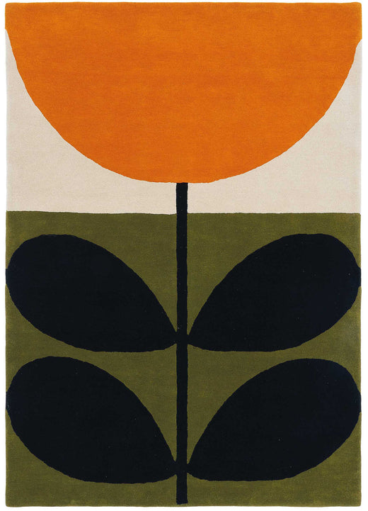 Laagpolig vloerkleed Orla Kiely Stem Black 59803