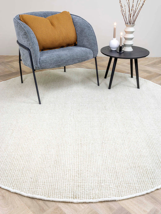 Rond vloerkleed MOMO Rugs Helsinki White