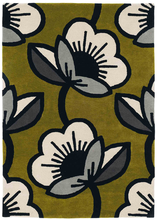 Laagpolig vloerkleed Orla Kiely Passion Flower Olive 59607