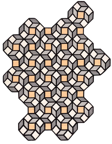 Vloerkleed GAN Parquet Rhomb Yellow