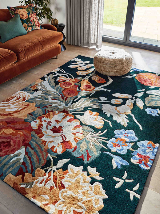 Vloerkleed Sanderson Stapleton Park Navy Burnt Orange 45318