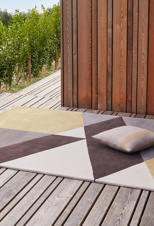 Laagpolig vloerkleed Claire Gaudion Sark Coupee Taupe