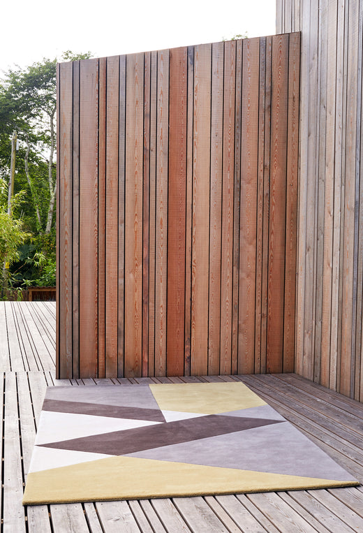 Laagpolig vloerkleed Claire Gaudion Sark Coupee Taupe