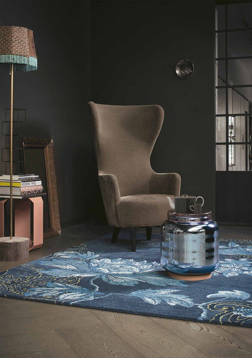 Laagpolig vloerkleed Wedgwood Fabled Floral Navy 37508