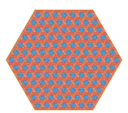 Laagpolig vloerkleed Moooi Carpets Hexagon Red Blue