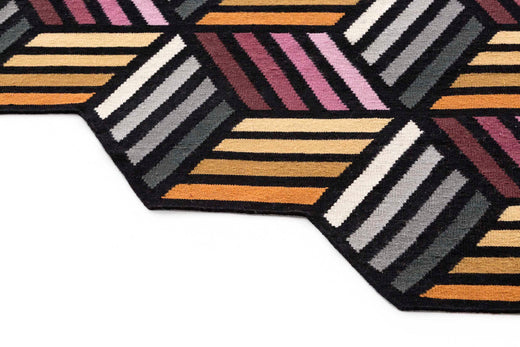 Vloerkleed GAN Parquet Hexagon Orange