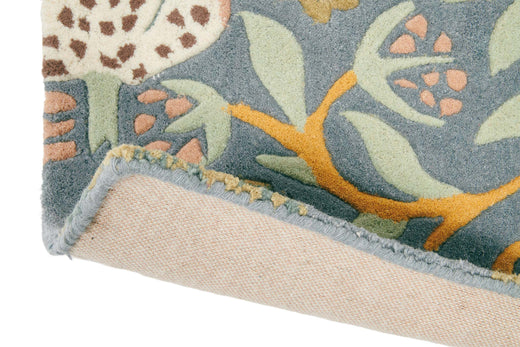 Laagpolig vloerkleed Morris & Co Strawberry Thief Slate 27718