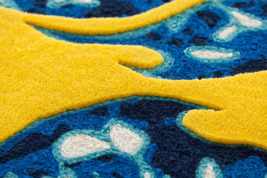 Vloerkleed GAN Blue China Yellow