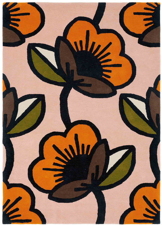 Laagpolig vloerkleed Orla Kiely Passion Flower Pink 59602