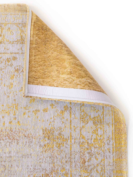 Vloerkleed Louis de Poortere Fading World Collection Medallion 9062 Grey Yellow