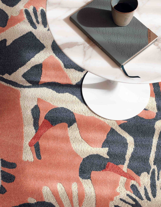 Laagpolig vloerkleed Ted Baker Cranes Pink 57002