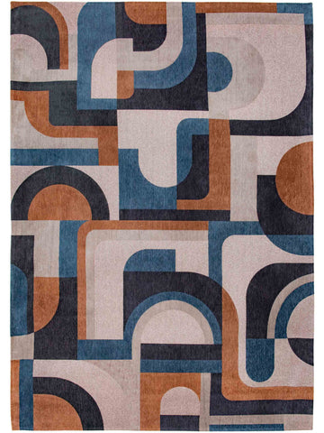 Vloerkleed Louis de Poortere Module Nuance Camel Blue 9196