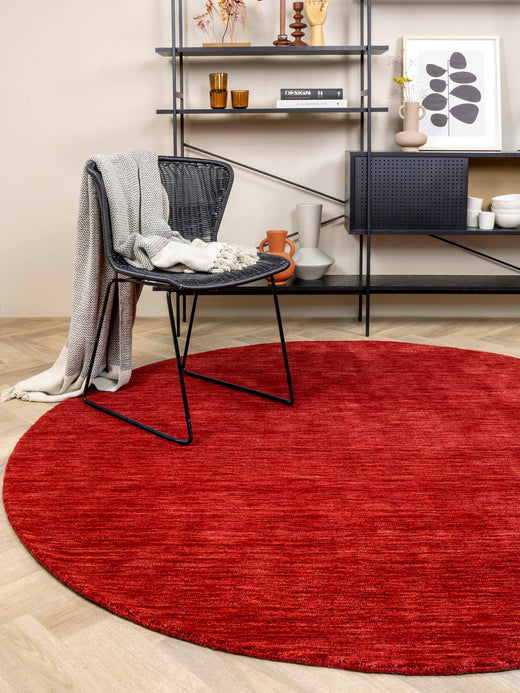 Vloerkleed MOMO Rugs Panorama Uni Rond Red