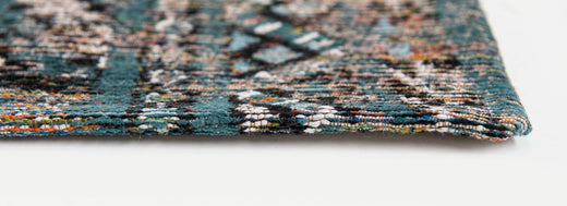 Laagpolig vloerkleed Louis de Poortere 9110 Antiquarian Kelim Zemmuri Blue