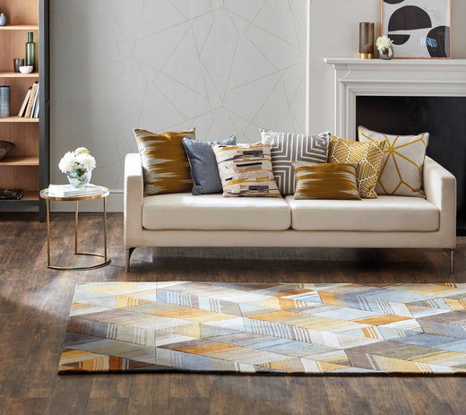 Laagpolig vloerkleed Harlequin Arccos Ochre 40206