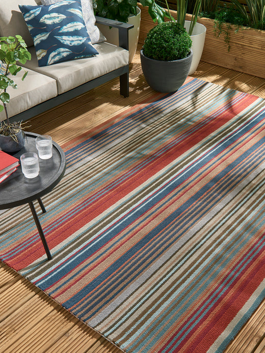 Harlequin Spectro Stripes-Teal/Sedonia/Rust outdoor 442103