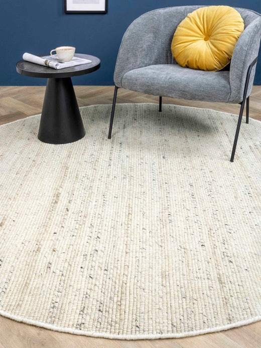 Rond vloerkleed MOMO Rugs Helsinki White Light Grey