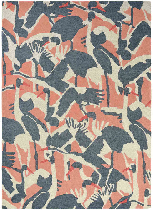 Laagpolig vloerkleed Ted Baker Cranes Pink 57002