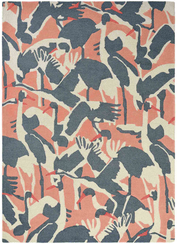 Laagpolig vloerkleed Ted Baker Cranes Pink 57002