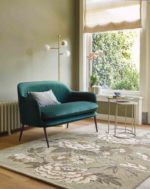 Laagpolig vloerkleed Wedgwood Paeonia Taupe 37904