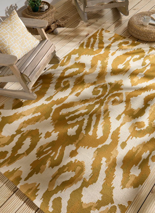 Sanderson Kasuri Ochre outdoor 446203