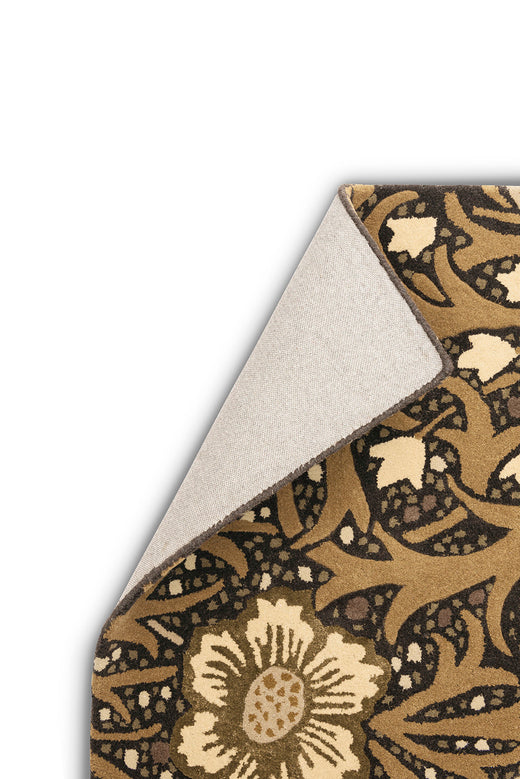 Vloerkleed Morris & Co Seaweed Charcoal Mustard 127006