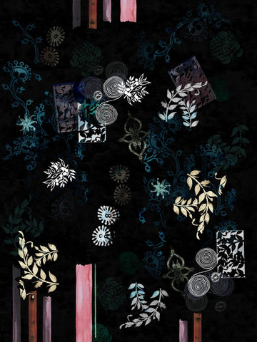 Laagpolig vloerkleed Moooi Carpets Le Temple Jais