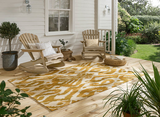 Sanderson Kasuri Ochre outdoor 446203